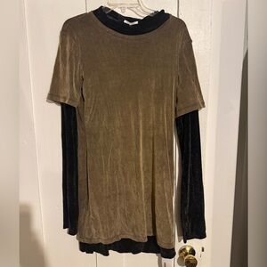 Priscavera NWT Metallic Layered T Shirt Dress Large